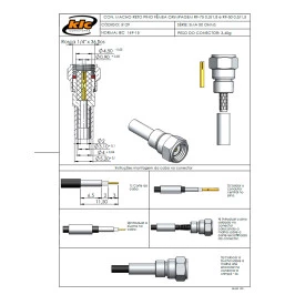 Conector SMA Macho Reto Cabo Crimpagem 0.3/1.8 e 0.5/1.5 Reverso - 3129 - Gav 141 - KLC