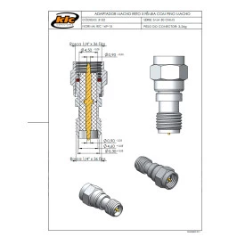 Adaptador SMA Reto Macho X Fêmea (Pino Macho) - 3152 - Gav 102 - KLC