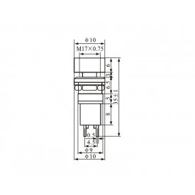 Chave Push-Button com 2 Terminais 1A/125Vac Ou 0,5A/250Vac Normalmente Aberta nas Cores AM/PT/VD/VM - DS-323