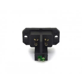 Tomada para Chassis para Soldar com 3 Terminais cor Verde - 35050