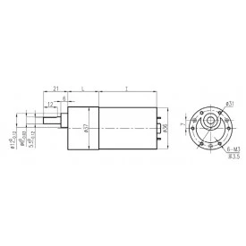 Motor com Redução 12V 233 RPM Cód. Motor 44