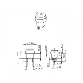 Chave Push-Button NA - CS-392 - Diversas Cores - Margirius