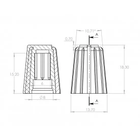 Knob Rotativo Linha Reta - Diversas Cores - STCOM