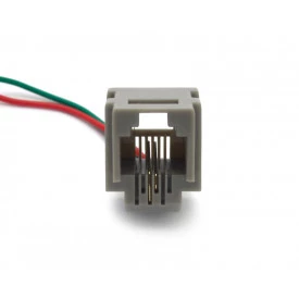 Jack 6P4C de 2 Vias com Fios de 6cm com Terminal Forquilha - 5.5.8