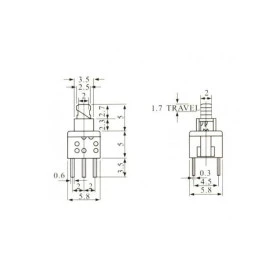 Chave Push Button 5.8x5.8mm com Trava