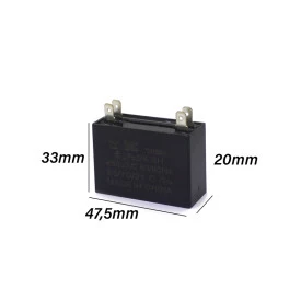 Capacitor de Partida Quadrado Fast-On 5uF/450Vac 50/60Hz +-5%