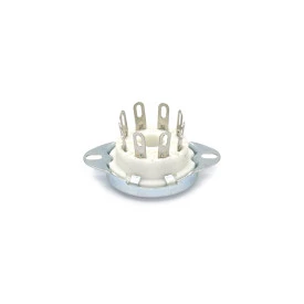 Soquete para Válvula de 8 Pinos (Octal) Cerâmico com Anel de Fixação (Solda Fio) - 8PINF