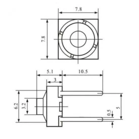 Chave Táctil Emborrachado com 2 Terminais 8x8x5mm - KLT-113