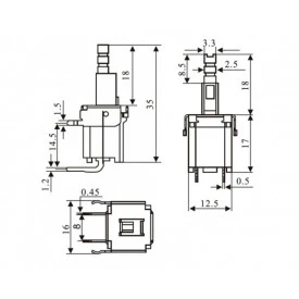 Chave Push-Button com Trava e 2 Terminais PCI - KCD-A22