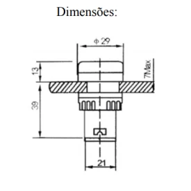 Sinaleiro Led 22mm AD1622D 12Vcc - Diversas Cores