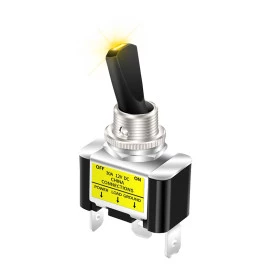 Chave Alavanca com Led 30A/12Vdc com 3 Terminais - Diversas Cores - ASW-07D-2 - Jietong