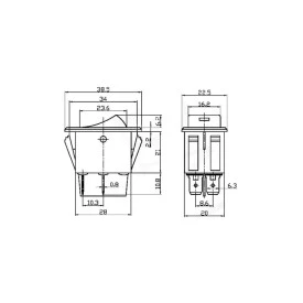 Chave Gangorra / Tecla Plástica Bipolar com Led 35A/12V Liga/Desliga - ASW-17D