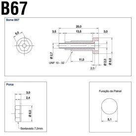 Borne B67 2mm - Diversas Cores - B.B.C