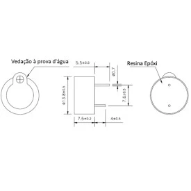 Buzzer com Oscilador 3/15Vcc - PK12N40PE