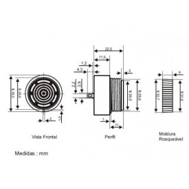 Buzzer para Painel 30mm com Oscilador - S-18/30V-O-I - Sonalarme