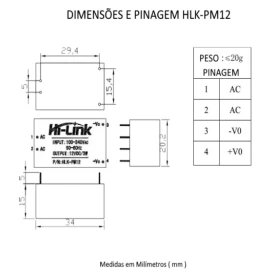 HLK-PM12 Mini Fonte 12VDC - GC-46