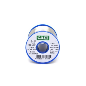 Estanho para Solda 60x40 Diâmetro de 0.5mm Cast Carretel Azul de 500g