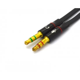 Cabo Adaptador Maleável de 1 P2 Fêmea para 2 P2 Macho (Dourado) - CB-133