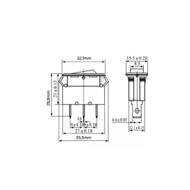 Chave Gangorra / Tecla Circuit Breaker Reset / Desliga 10A/125/250Vac - CBS-001S-10A-B-BLR220