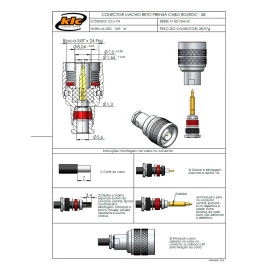 Conector N 50 Ohms Macho Reto Prensa Cabo RG-58 e RGC-58 - CM-74 - Gav 16 - KLC