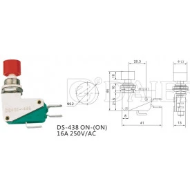 Chave Micro Switch Push-Button LIga/(Liga) sem Trava 15A/125Vac - Cores Verde e Vermelho - DS-438 - Daier