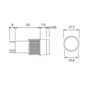 Mini Sinaleiro AC 250V/0.5A - DC 30V/1A - Azul - YLAY8E