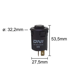 Chave Comutadora Push Button com Trava e com 2 Terminais 24V - DNI2087 - DNI