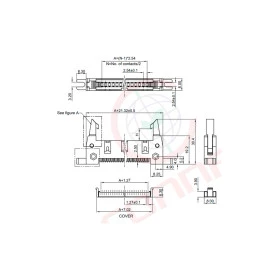 Conector Header com Ejetor e Fixação para Cabo Flat IDC - 10 a 64 Vias - DS1012-XLMN2A8 - Connfly