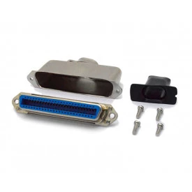 Conector Centronics Fêmea Solda Fio DS1078-50FOL com Capa Metálica - 50 Vias - Connfly