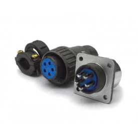 Conector Circular Macho e Fêmea DS1110-08-05LYP 05 Vias - Connfly