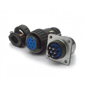 Conector Circular Macho e Fêmea DS1110-08-07LYP - 07 Vias - Connfly
