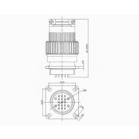 Conector Circular Macho e Fêmea DS1110-10-19 - 19 Vias - Connfly