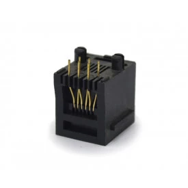 Conector Jack RJ12 DS1133-02-S60AS 180º com 06 Vias - Connfly