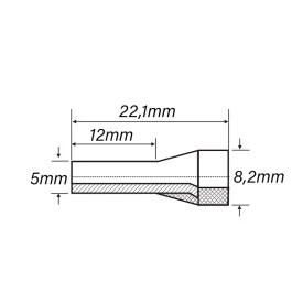 Terminal Tubular Ilhós Isolado 6 AWG 16mm² Vermelho - ES16000-1 - Eletro Service