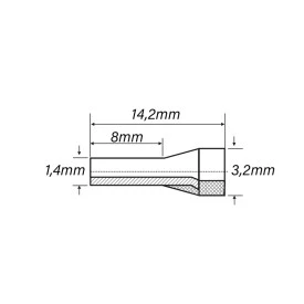 Terminal Tubular Ilhós Isolado 18 AWG 0.75mm² Cinza - ES18075-1 - Eletro Service