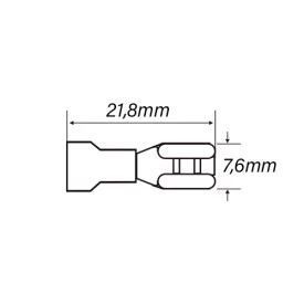 Terminal Faston Fêmea Isolado 22-16 AWG 0.25 a 1.5mm Vermelho - FE2216-1C - Eletro Service