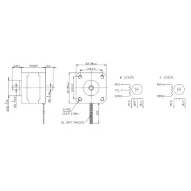 Motor de Passo 7.2V 1.2A 1.8º - FL42STH60-1206B - Cód. Motor 78