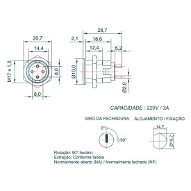 Chave Elétrica Liga-Desliga 3A/220V Pacri - FLE-535