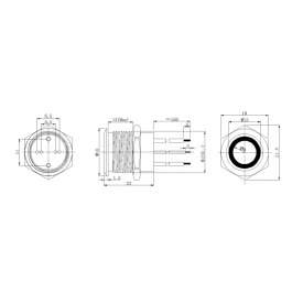 Push Button com Trava Liga/Desliga com LED AZ/VM/VD - FLM-16