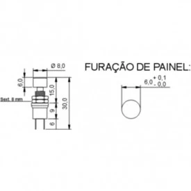 Chave Push-Button na cor Vermelha (Normalmente Fechado) - PS835 - B.B.C