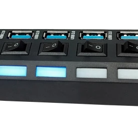 Hub USB 7 Portas 3.0 com Botao Liga/Desliga - FY-377