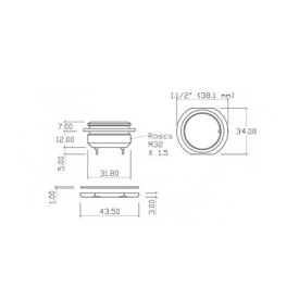 Conector Macho para Painel com Base Redonda 18 Vias - JA/P18P - Melro