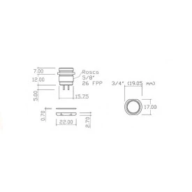Conector Fêmea para Painel com Base Redonda 4 Vias - JA/P4IP - Melro