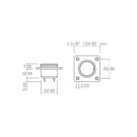 Conector Macho para Painel com Base Quadrada 8 Vias - JAB/P8P - Melro