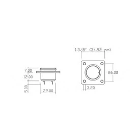 Conector Macho para Painel com Base Quadrada 20 Vias - JAB/PM20P - Melro