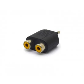 Adaptador Plug P2 Mono 3,5mm para Jack RCA Duplo Estéreo - JD-W8012 - Jinda