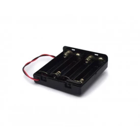 Suporte para 4 Pilhas AA com Tampa e Rabicho de 15cm - JD15-6037A - Jinda
