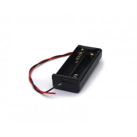 Suporte para 2 Pilhas AAA com Tampa e Rabicho de 15cm - JD15-6038A - Jinda