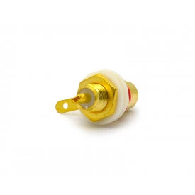 Jack RCA Chassis Dourado (Vermelho) - JL17074GR - Jiali