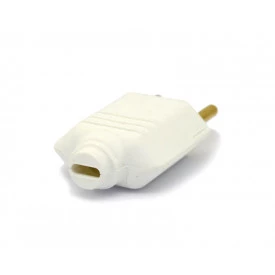 Plug Tomada 2P+T 10A/250V Branco - PLD1-3 - Margirius 